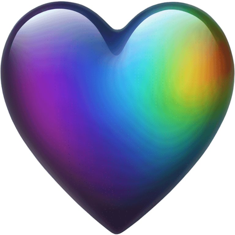 Dark rainbow glass heart emoji