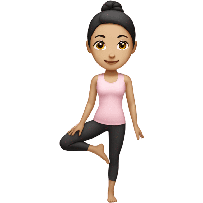 asian yoga girl light pink clothes  emoji