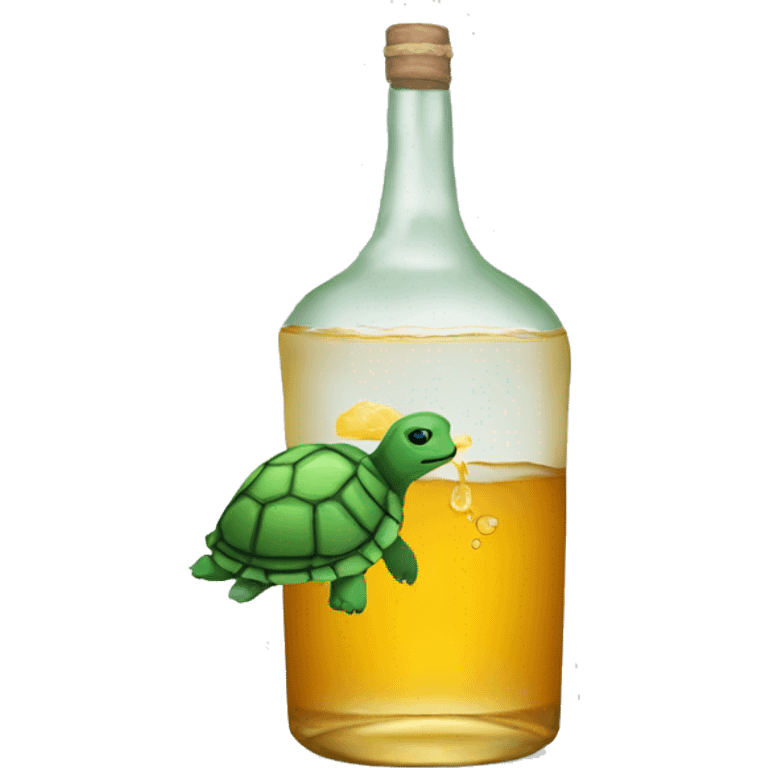 A turtle drinking tequila emoji