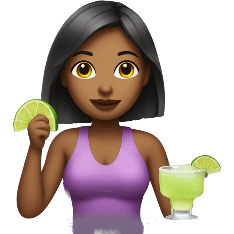 Girl drinking margarita emoji