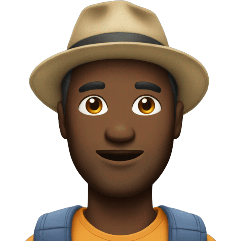 casual male portrait with hat emoji