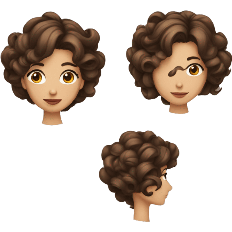 Mujer con rodete y cabello con canas emoji