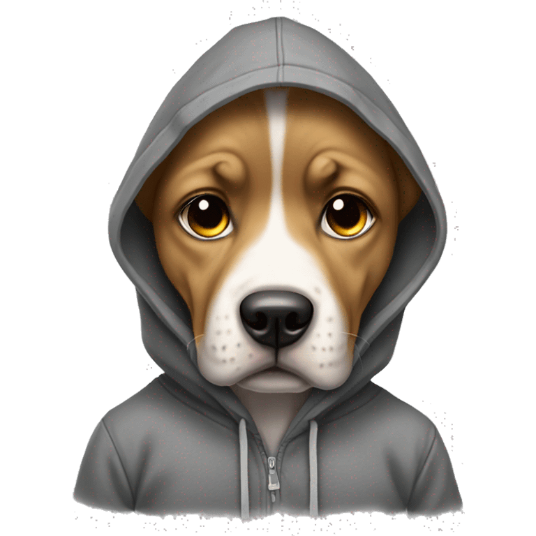 Crying dog with a hoodie emoji