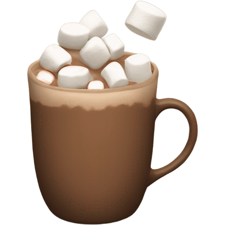 Light brown mug of hot chocolate with marshmallows  emoji