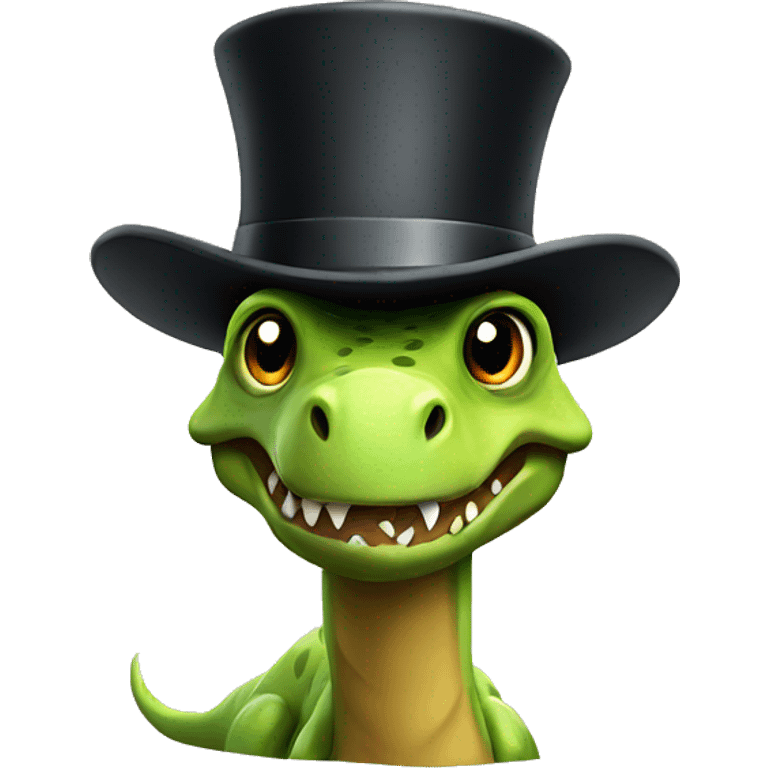 dinosaur with top hat  emoji