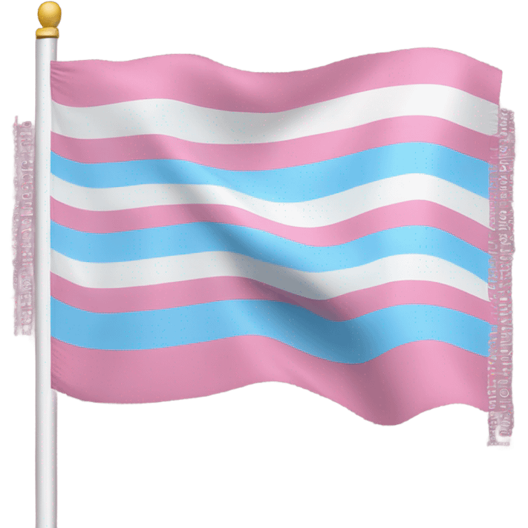 transgender pride flag with five horizontal stripes: light blue, pink, white, pink, and light blue emoji