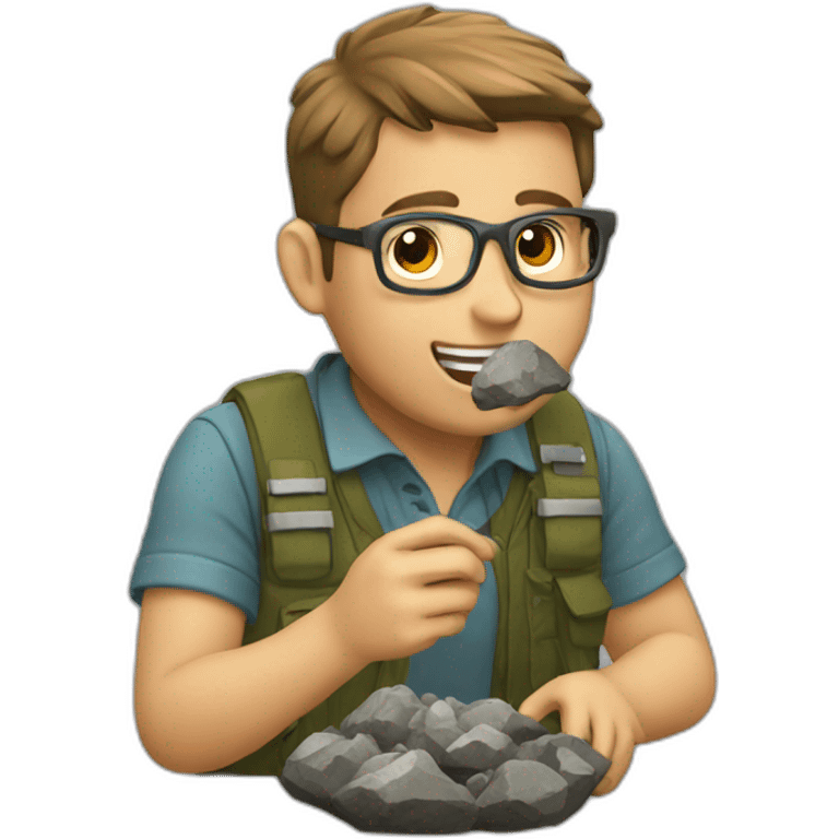 Geologists eating rocks emoji