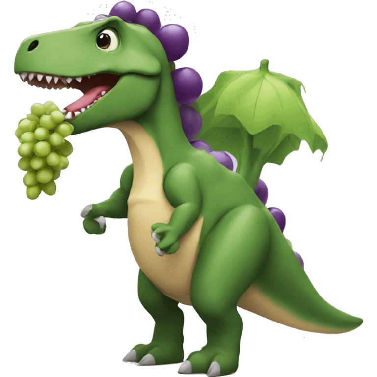 dinosaur eating grapes emoji