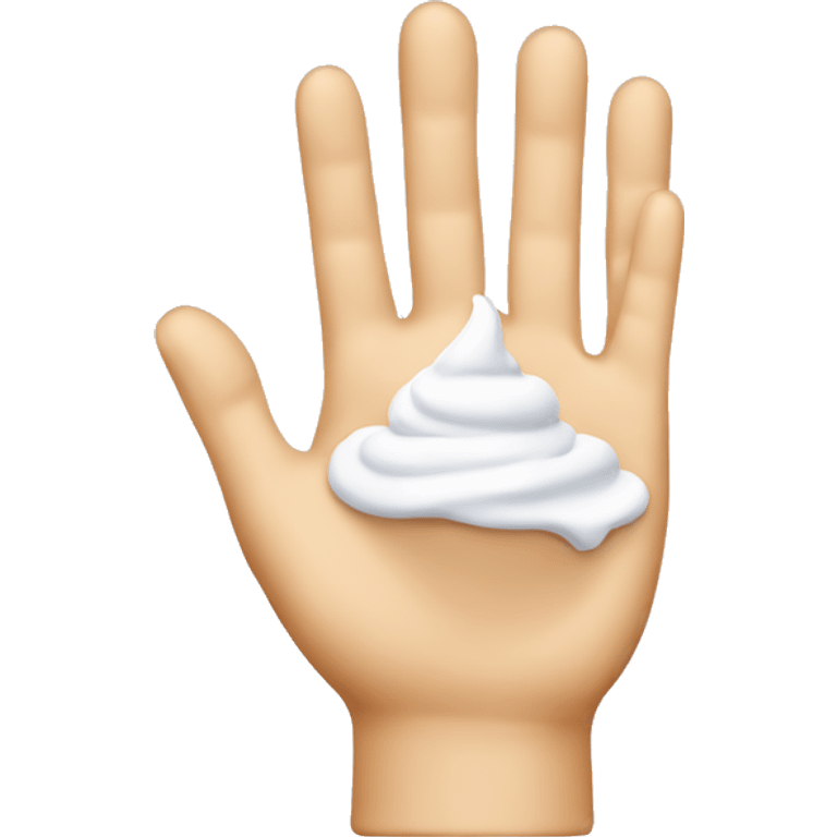 Hand with cream emoji