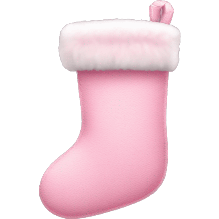 Pink christmas stocking with fur emoji