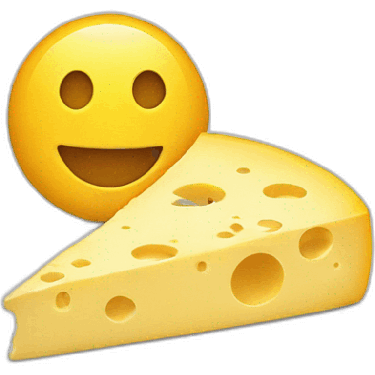 Smiley face eating cheese emoji