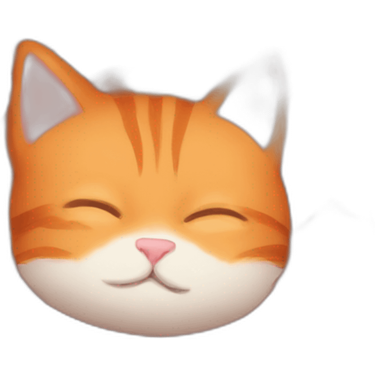 Orange cat happy napping  emoji