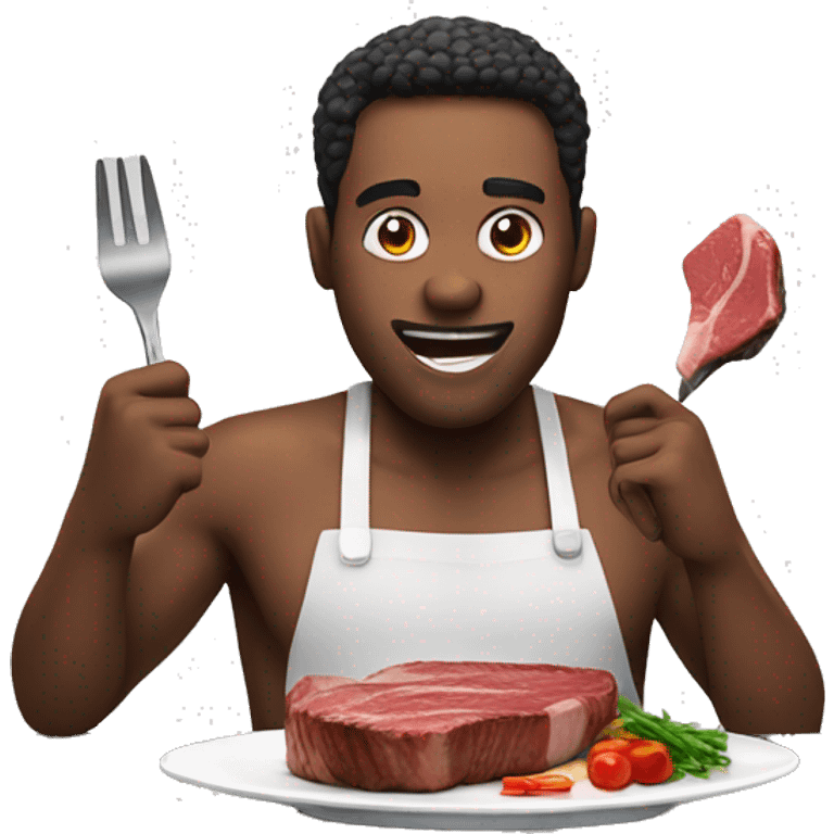 Person eating steak emoji