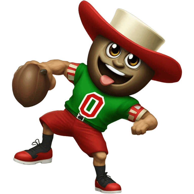 Brutus buckeye punching a leprechaun  emoji