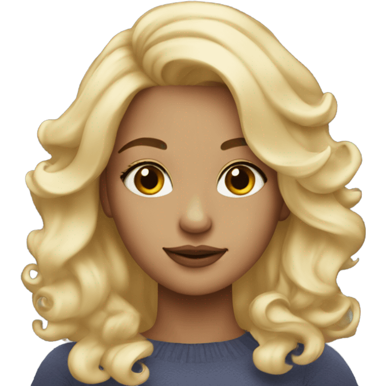 Blonde girl with nice hair and lovely makeup emoji