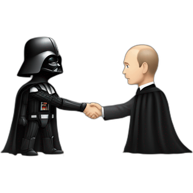 Darth vader and vladamir putin shaking hands emoji