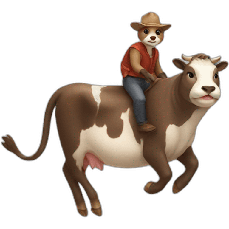 Otter riding a cow emoji