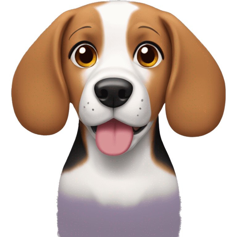 Beagle with a hairband with the name Chèrie emoji