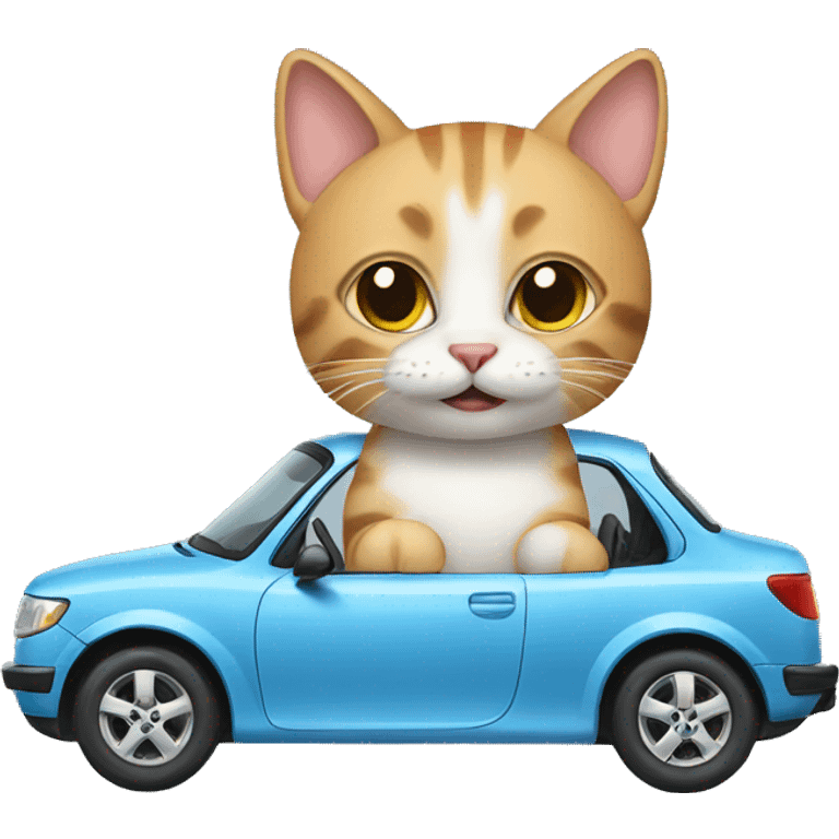 Cat with car emoji