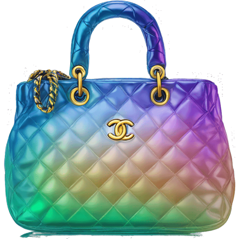 Iridescent gradient hue Chanel bag emoji