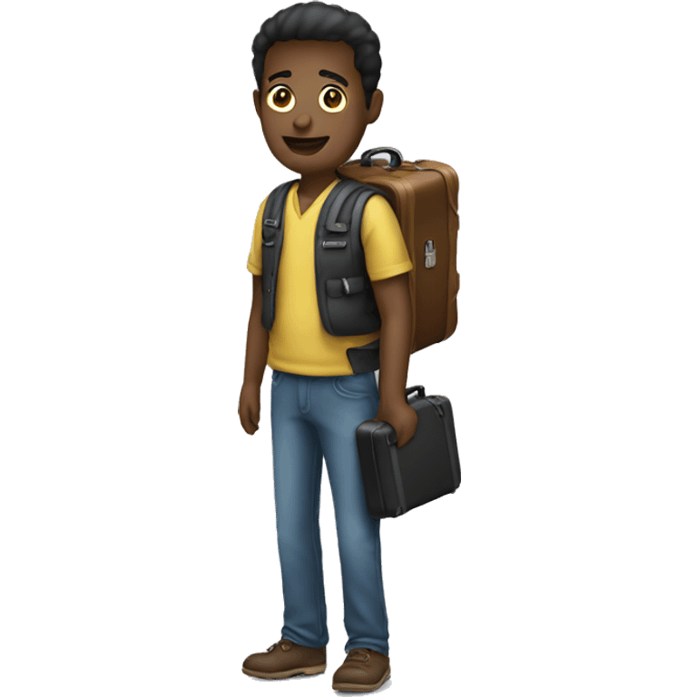 migrant with a suitcase emoji