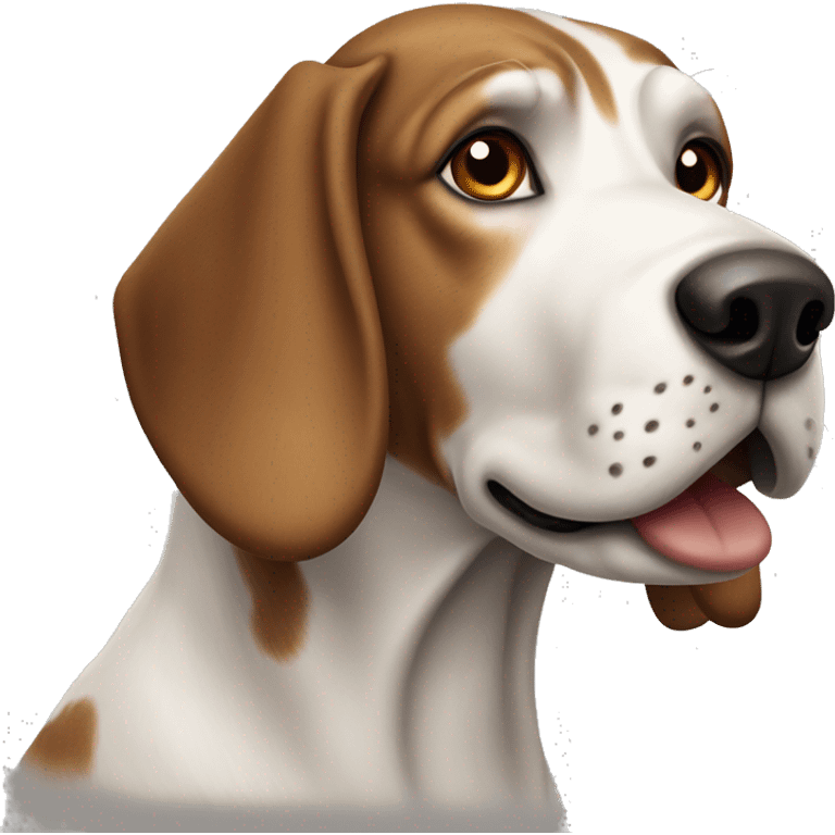 White and brown hound dog emoji