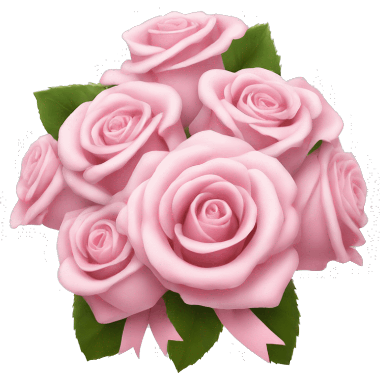 Pink roses Bouquet white bow emoji