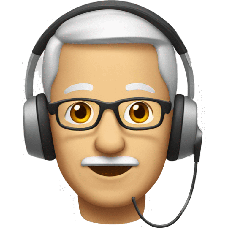 older interpreter with headphones emoji