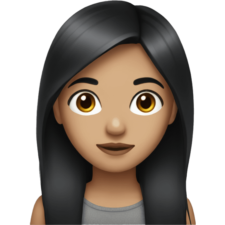 girl with black hair and brown eyes emoji