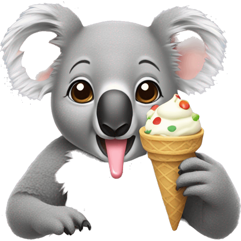 Koala eating ice cream emoji