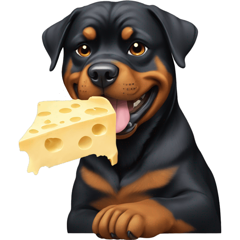 Rottweiler eating cheese emoji