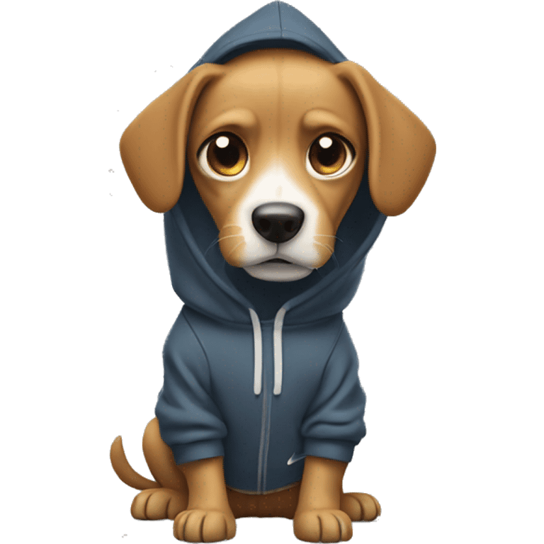 Dog wearing Nike hoodie emoji