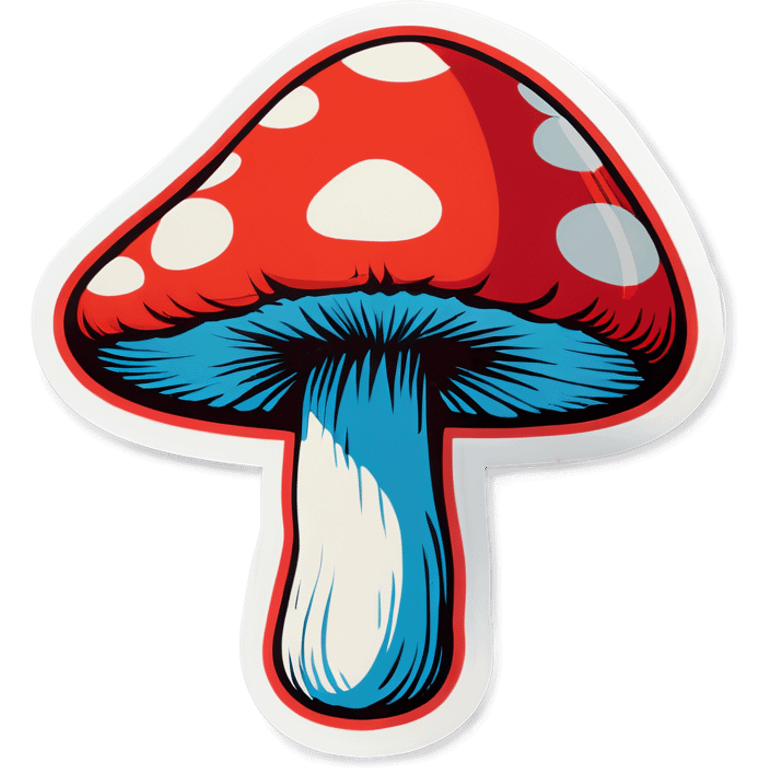 Pop art mushroom emoji