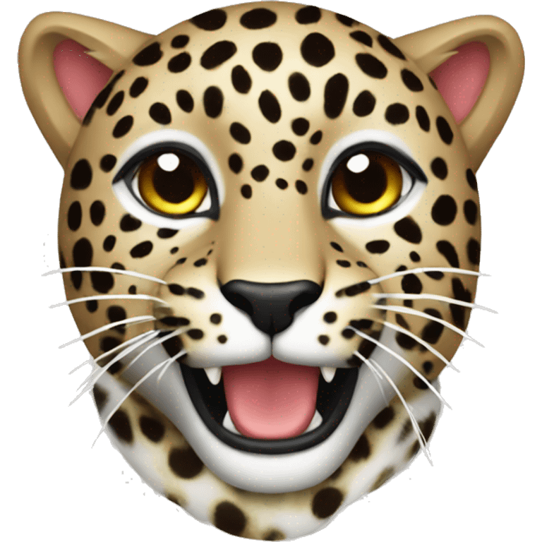 Christmas leopard emoji