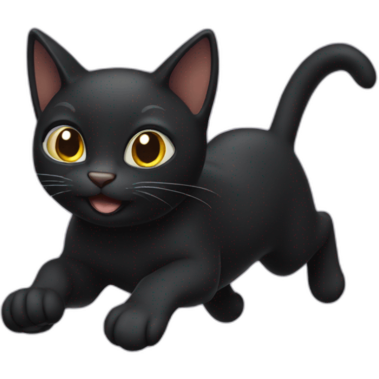 black cat flying emoji