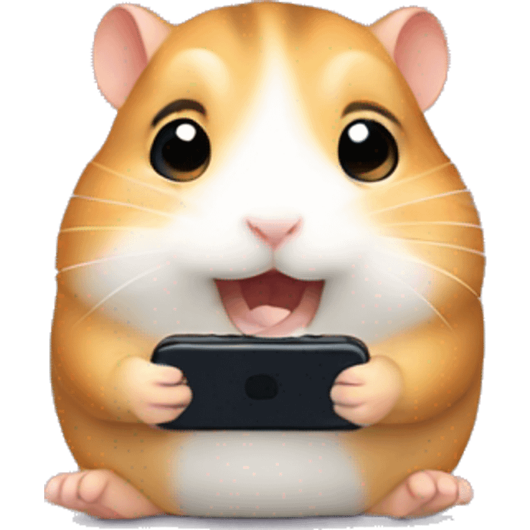 hamster calling on the smartphone emoji