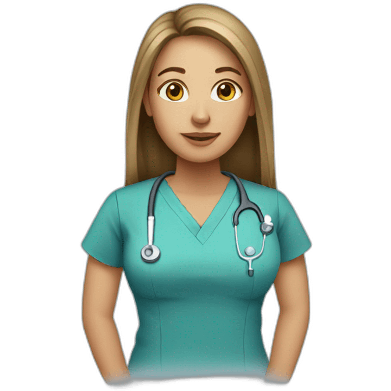 Surgical tech female with long hair emoji