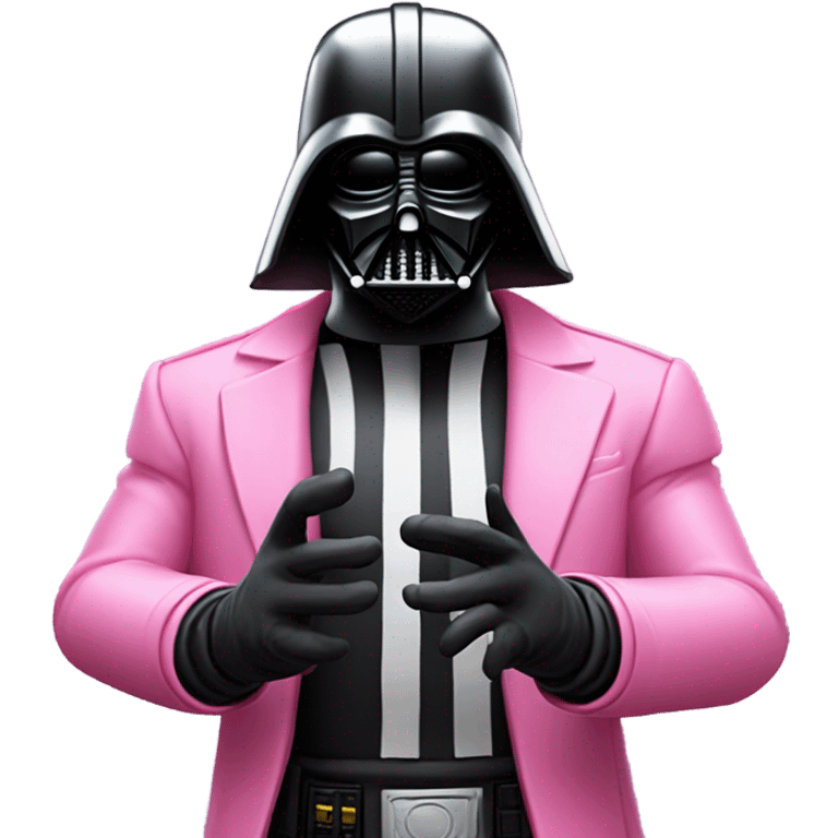 all pink suit darth vader with hand, upper body, must be all pink, including mask, gloves emoji