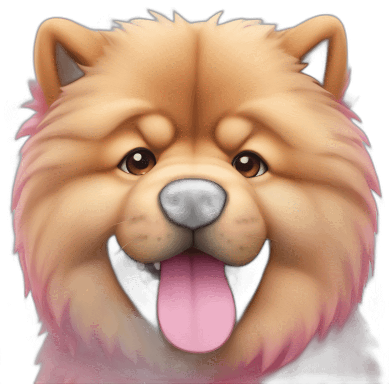 pink crazy chow-chow emoji