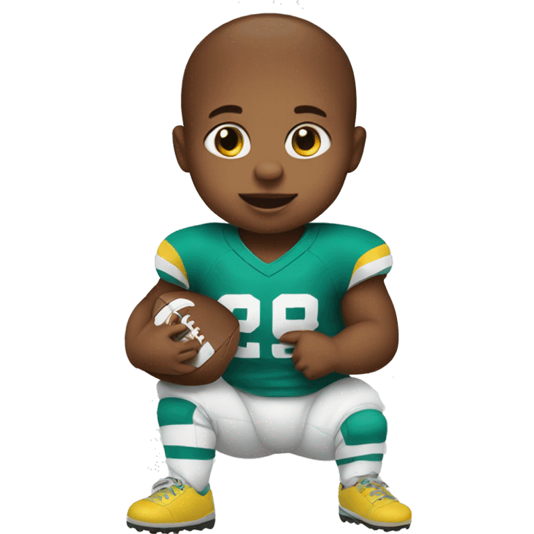 Baby with a football emoji