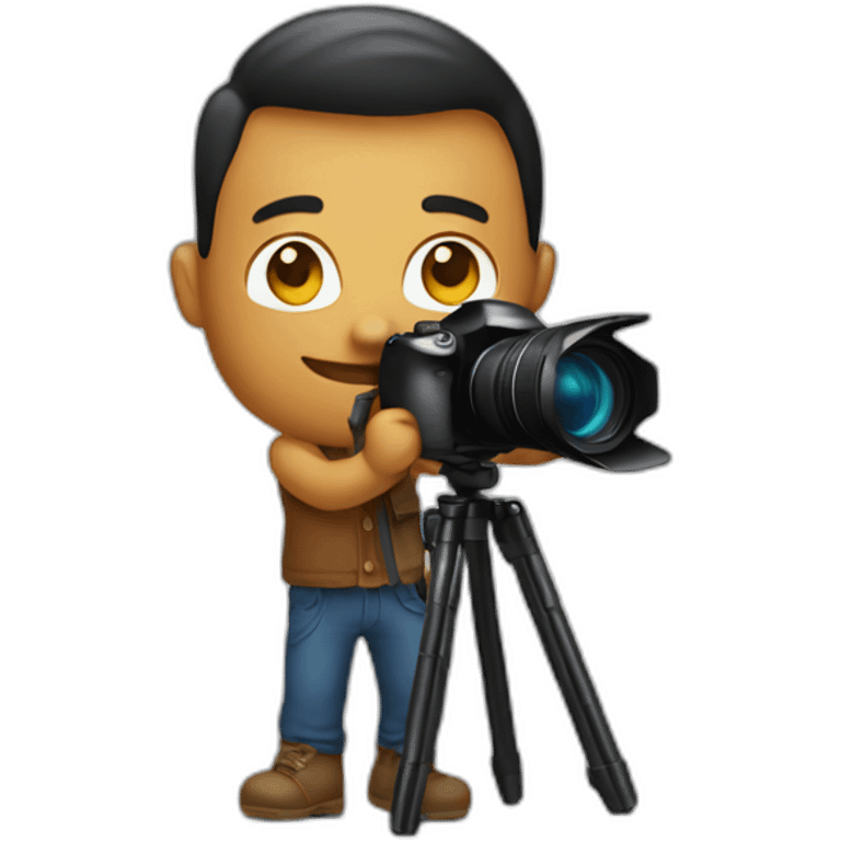 Photographer making a photoshoot with camera emoji