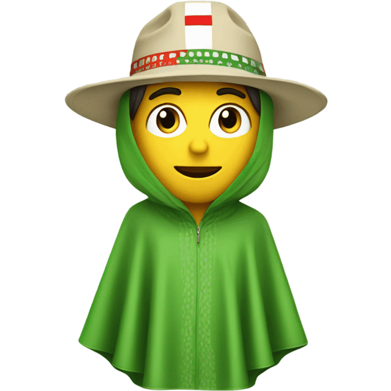 Racing driver wearing a cactus hat with a poncho on emoji