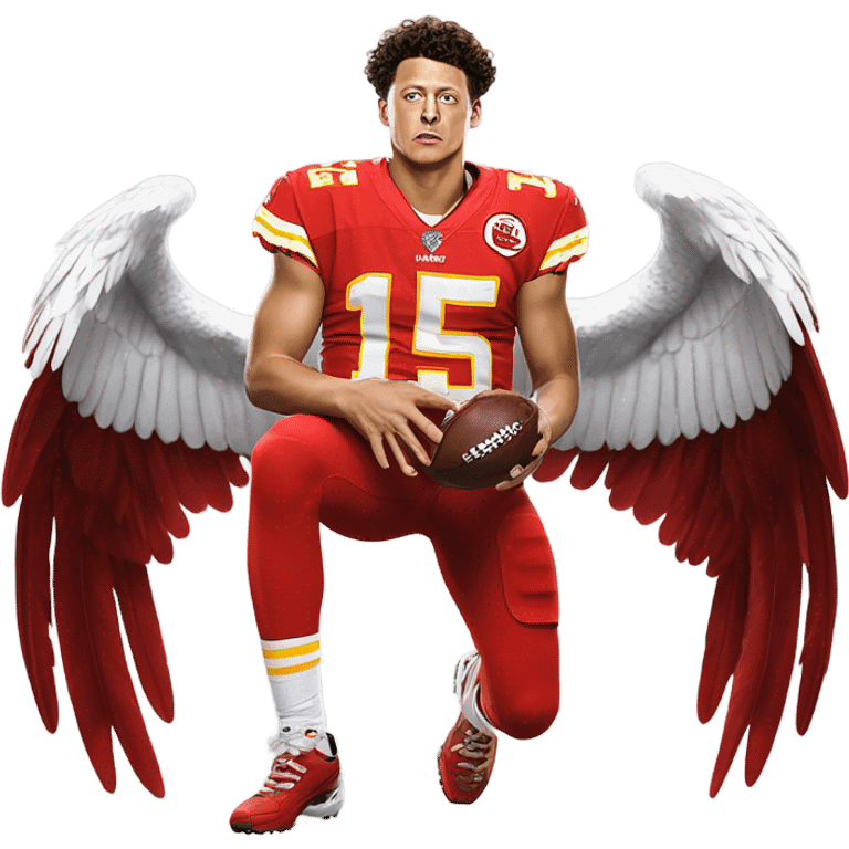 Patrick Mahomes being eaten by an eagle emoji