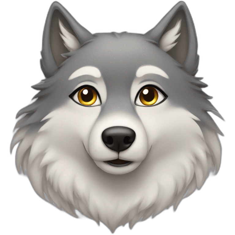 Female wolf with long eyelashes emoji