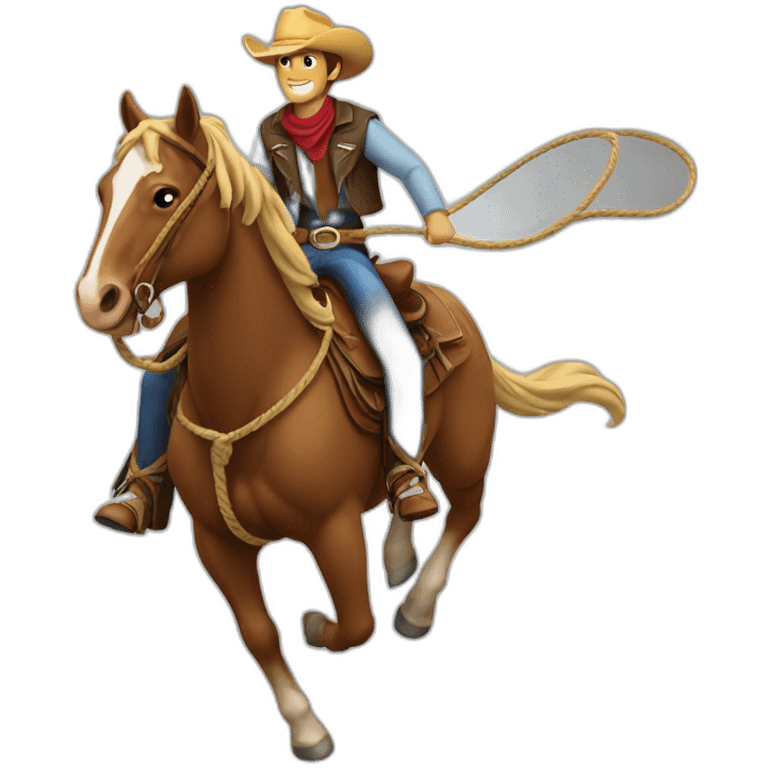 Cowboy riding horse lasso emoji