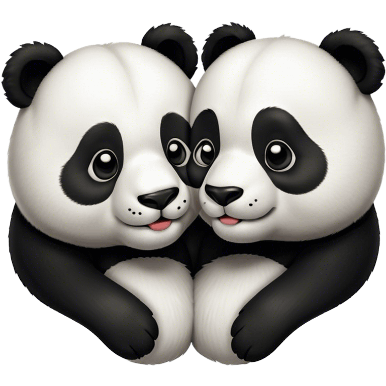 Pandas kissing emoji