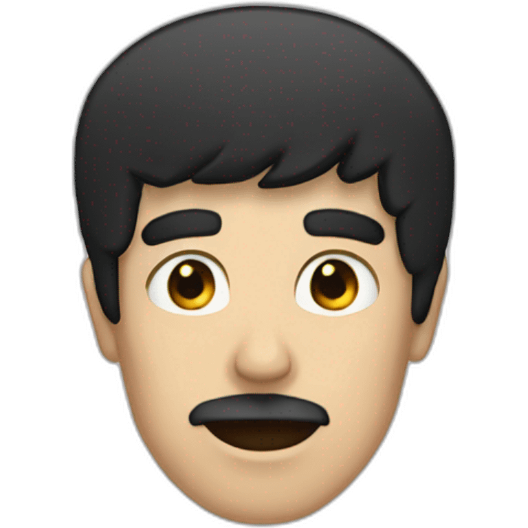 man with black hair and a black rectangle right above his mouth emoji