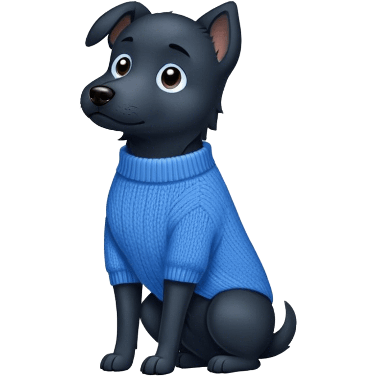 Black dog in a sweater emoji