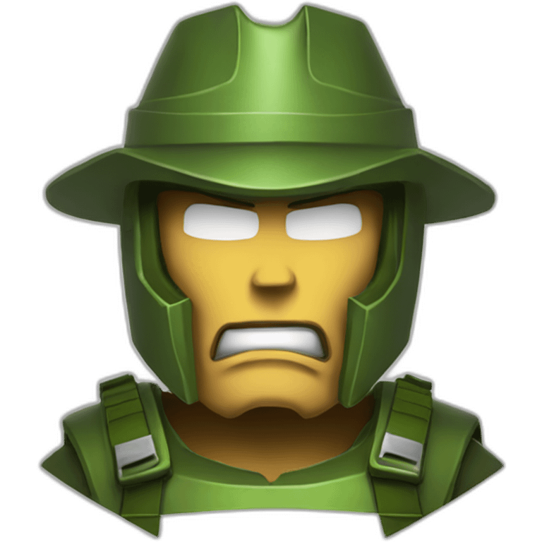 Doomguy in a paper hat emoji