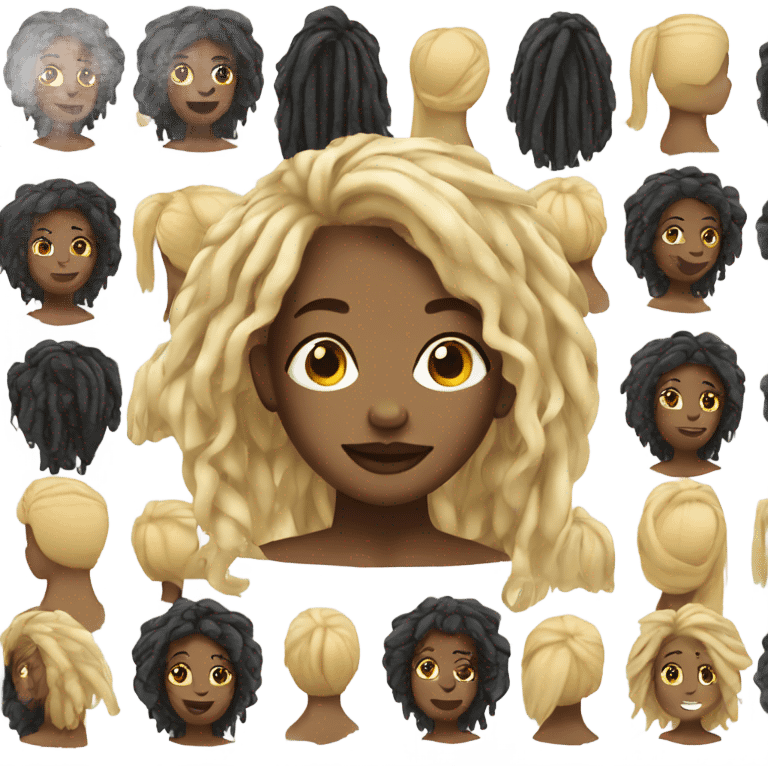 Blonde black girl with locs emoji